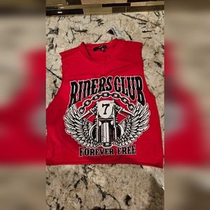 Red motorcycle tank top